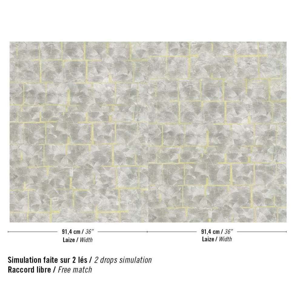 Elitis Mille et une nuit behang in kleur Miroir d'argent(RM 1121-90) - Product patroon