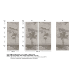 patroon van het Panorama behang van palmbomen: Elitis Ecume Palmeraie met fijne structuur RM 1123-80