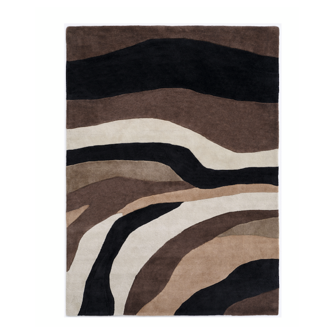 Gestreept vloerkleed Elitis Fuji Chocolat TA 142-76-04