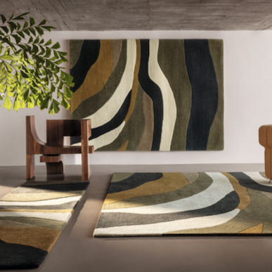 Gestreept vloerkleed Elitis Fuji Matcha TA 142-63-05 interieur weergave