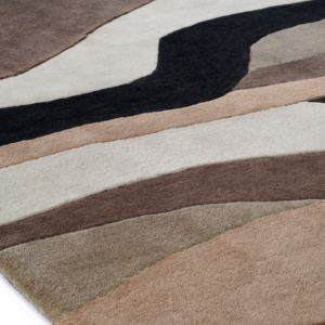 Detail gestreept vloerkleed Elitis Fuji Chocolat TA 142-76-05