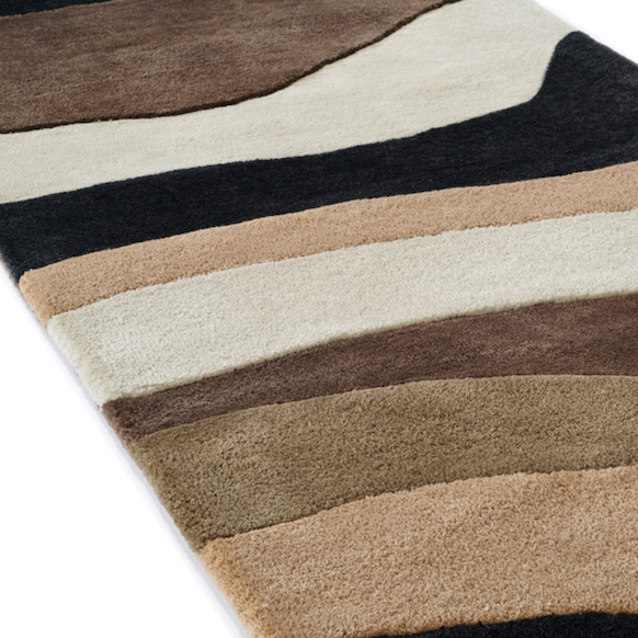 Detail gestreept vloerkleed Elitis Fuji Chocolat TA 142-76-06