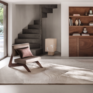 Interieur weergave van gestreept vloerkleed Elitis Hokkaido TA 141-03-05