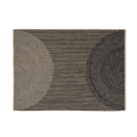 Product weergave van langwerpig zwart outdoor vloerkleed met halve cirkels : Elitis-Holiday-Black TA-116-82-04PP