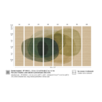 Patroon van Ova Prima van Elitis: een panorama met bewegende cirkels in groen en beige