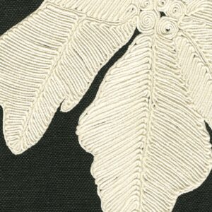 Panorama behang met een handgeborduurde boom in zwart met linnen: Eitis Asvata RM 1114-80