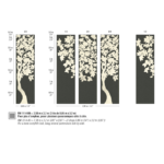 Panorama behang met een handgeborduurde boom in zwart met linnen: Eitis Asvata RM 1114-80