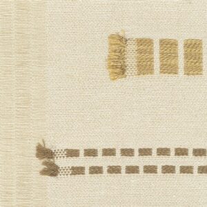 Detail van het behang Elitis Origine Icone van gerecycled katoen met geometrisch patroon in beige