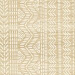 Detail behang met een geborduurd blokpatroon in beige: Elitis Origine Shibui RM 1124-02