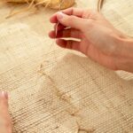 Handgemaakt beige raffia behang Elitis Origine Iranja RM 1108-02