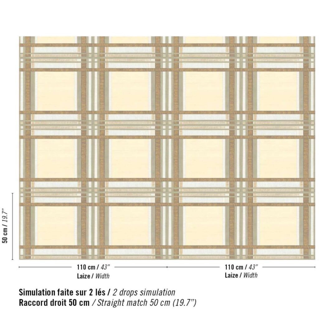 Elitis Pamir Shiraz RM 1126-01 Éclat d'ivoire behang patroon
