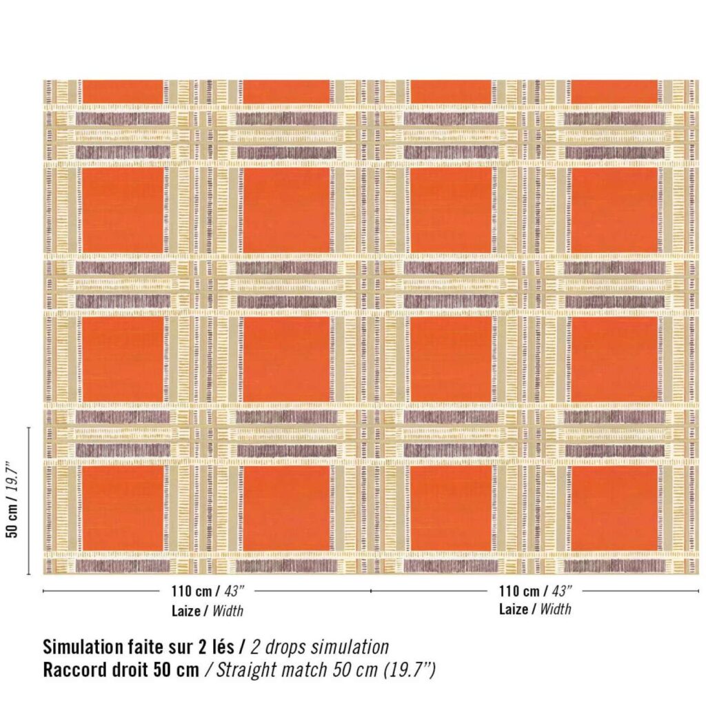 Elitis Pamir Shiraz RM 1126-35 Un carré recomposé product patroon