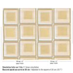 Patroon van Zijdebehang Pamir Amara RM 1128-50 met een goudkleurig blokpatroon