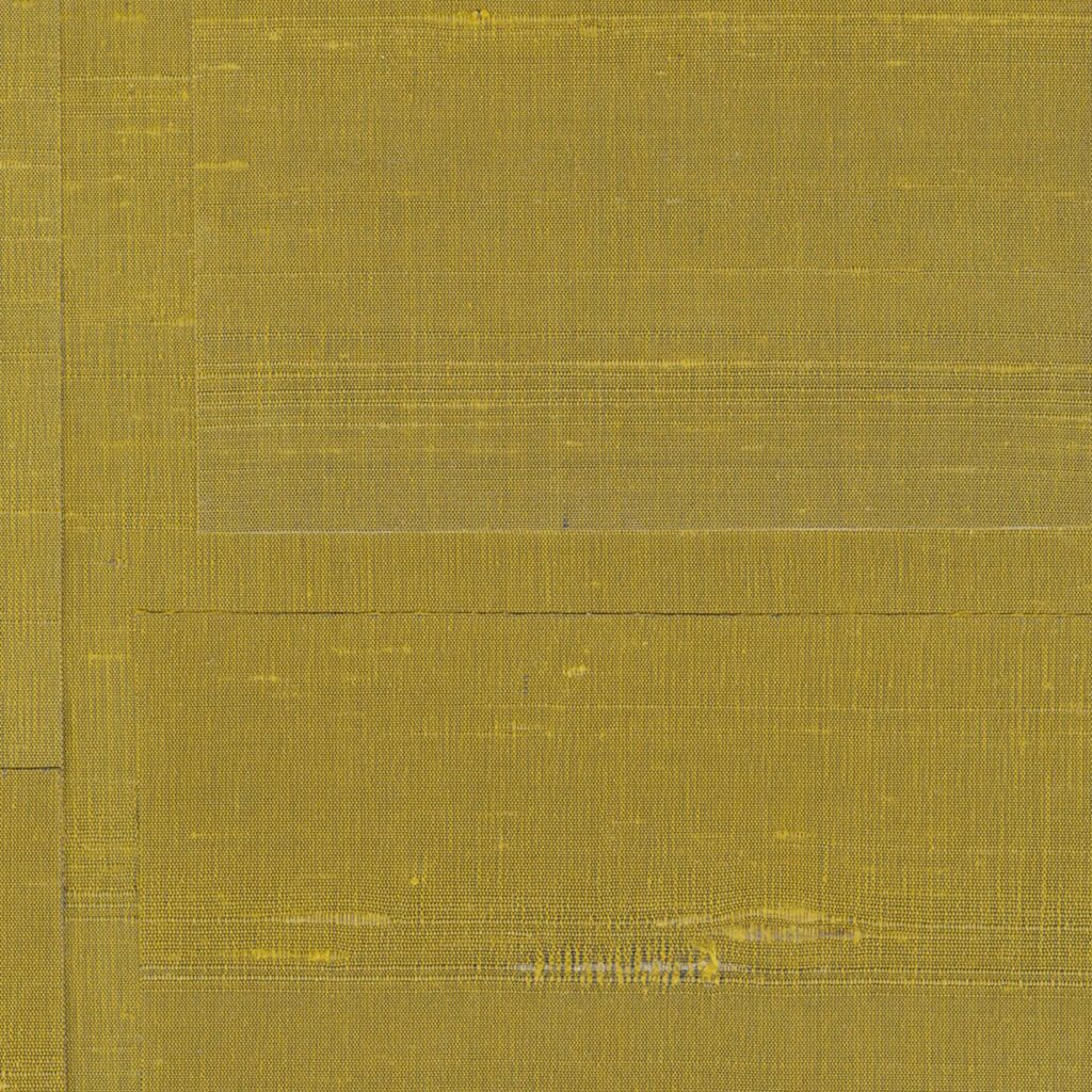 Goud zijdebehang met een 3D blokpatroon Van Elitis Pamir Transgression