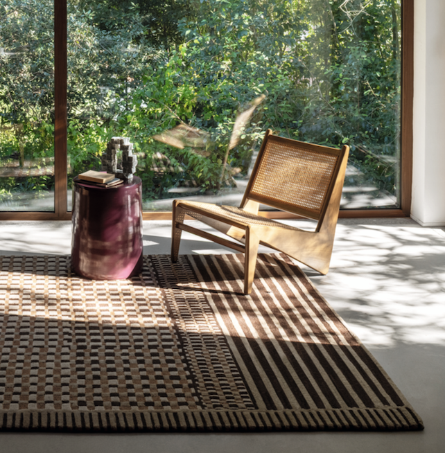 Interieur met het vloerkleed Elitis Sento TA 143-76-04