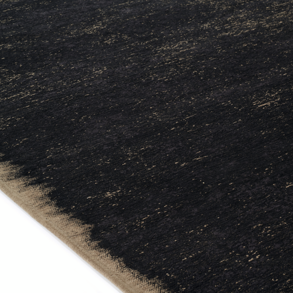 Detail weergave van een zwart Outdoor vloerkleed Kalahari Minuit van Elitis TA 140-80-10