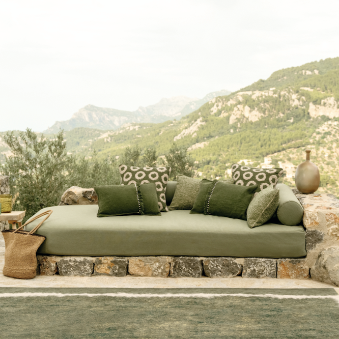 Outdoor vloerkleed Kalahari Matcha van Elitis TA 140-65-10 buiten weergave