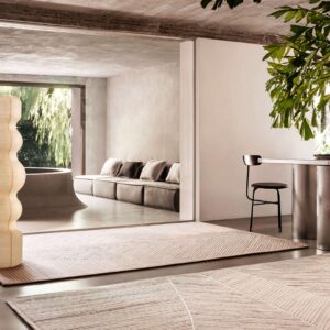 Interieur met vloerkleed Elitis Zen Craie TA 144-03-04