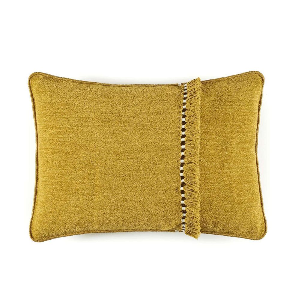 Geel sierkussen Elitis happy-co-270-22-02 met passement