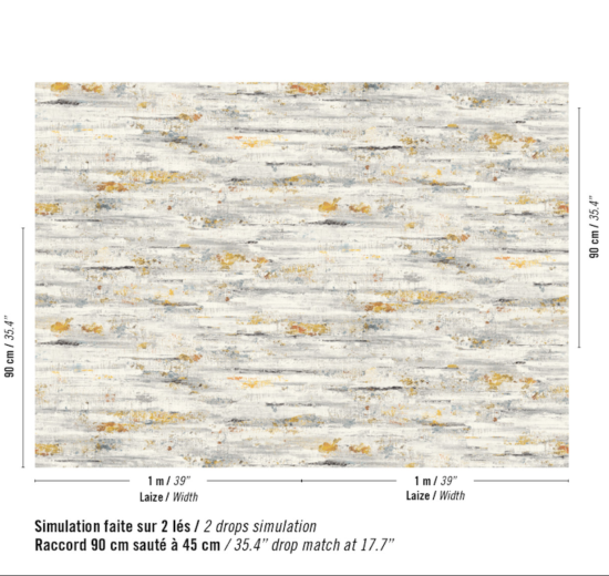 Patroon van Elitis Lanzarote Scorza in grijs en goud VP 1030-01 goud met grijs