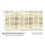 Elitis Terres emmêlées panorama behang van een gesteente in goud en groen