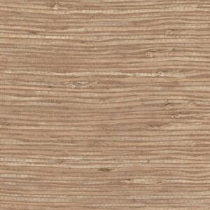 Natuurlijke grasscloth-behangstructuur met horizontale strepen in bruin tinten uit de Elitis Tribus collectie (rm-1083-07).