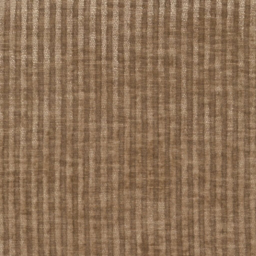 Detail van een bijzondere textielmuurbekleding met een bruin kleurig ribbeltje.