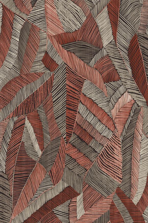 Arte Decors panoramiques Chintz behang in kleur Crimson (73101A) - Product close-up