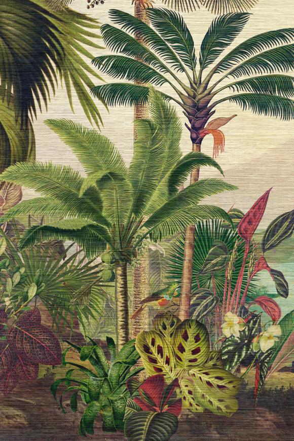 Arte Decors panoramiques Reverie tropicale behang in kleur Jungle Green (26770A) - Product close-up