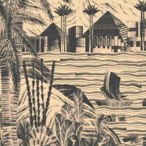 Arte Essentials Luxor Thebe behang in kleur Mono (19460) - Product close-up