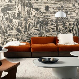 Arte Essentials Luxor Thebe behang in kleur Mono (19460) - Interieur impressie