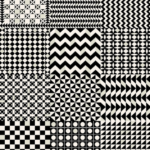 Illustratie van Fornasetti-geometrisch behang Geometrico in zwart wit