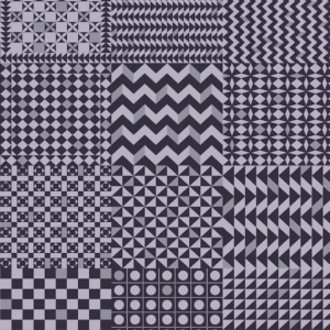 Illustratie van Fornasetti-geometrisch behang Geometrico in zwart wit