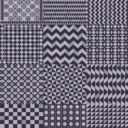 Illustratie van Fornasetti-geometrisch behang Geometrico in zwart wit