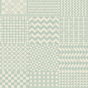 Illustratie van Fornasetti-geometrisch behang Geometrico in licht blauw