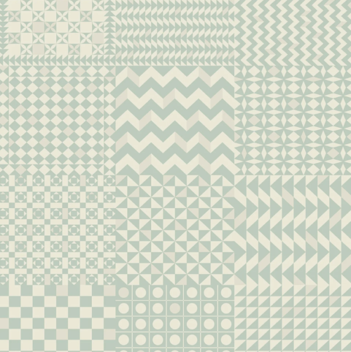 Illustratie van Fornasetti-geometrisch behang Geometrico in licht blauw
