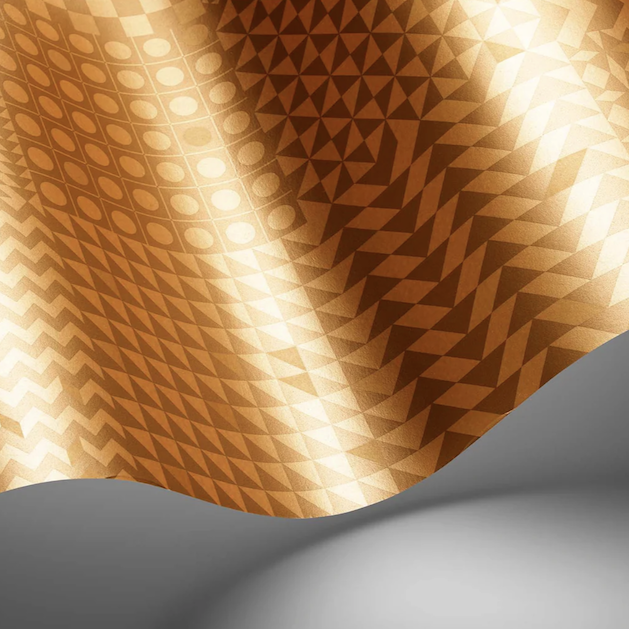 Illustratie van Fornasetti-geometrisch behang Geometrico in goud