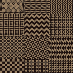 Illustratie van Fornasetti-geometrisch behang Geometrico in goud