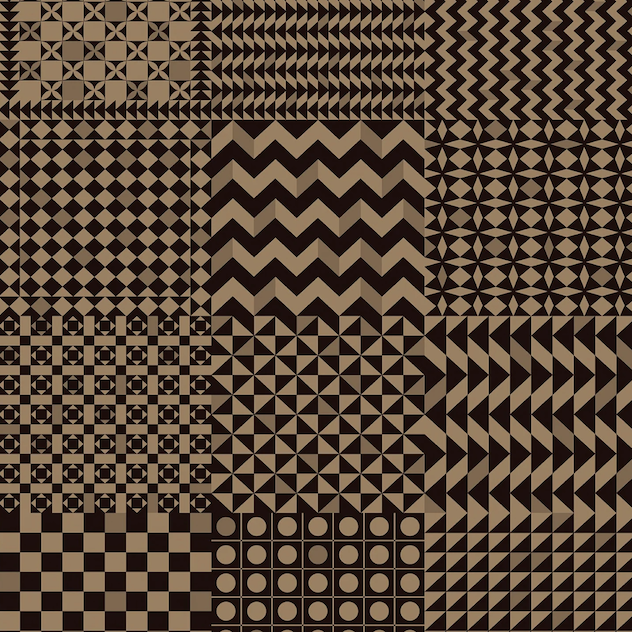 Illustratie van Fornasetti-geometrisch behang Geometrico in goud