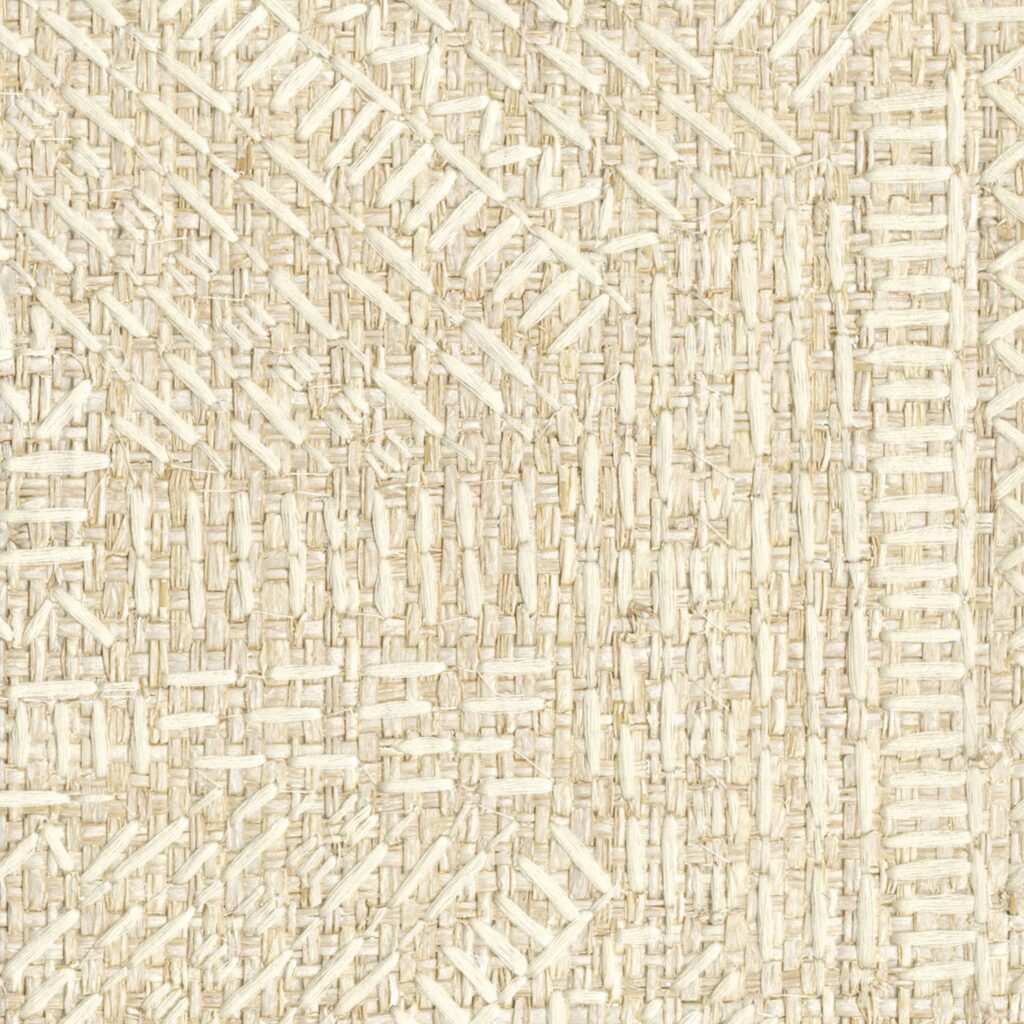 Raffia behang in beige met geometrisch patroon: Elitis Origine Alfabet RM 1108-01