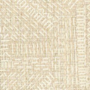 Raffia behang in beige met geometrisch patroon: Elitis Origine Alfabet RM 1108-01