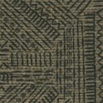 Raffia behang in zwart met geometrisch patroon: Elitis Origine Alfabet RM 1108-67