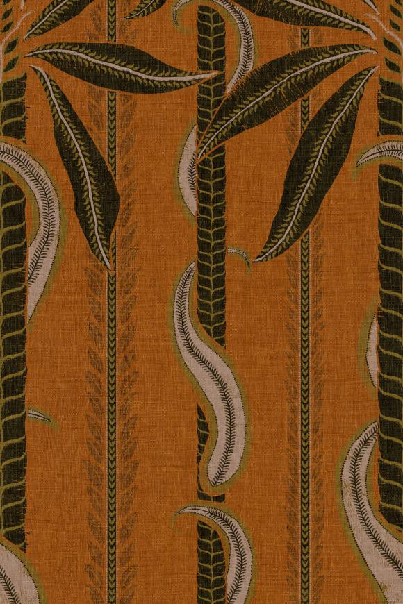 Arte Indienne Kerala behang in kleur Tangerine (18322) - Product close-up