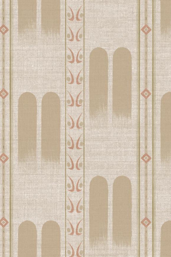 Arte Indienne Poona behang in kleur Stone (18301) - Product close-up