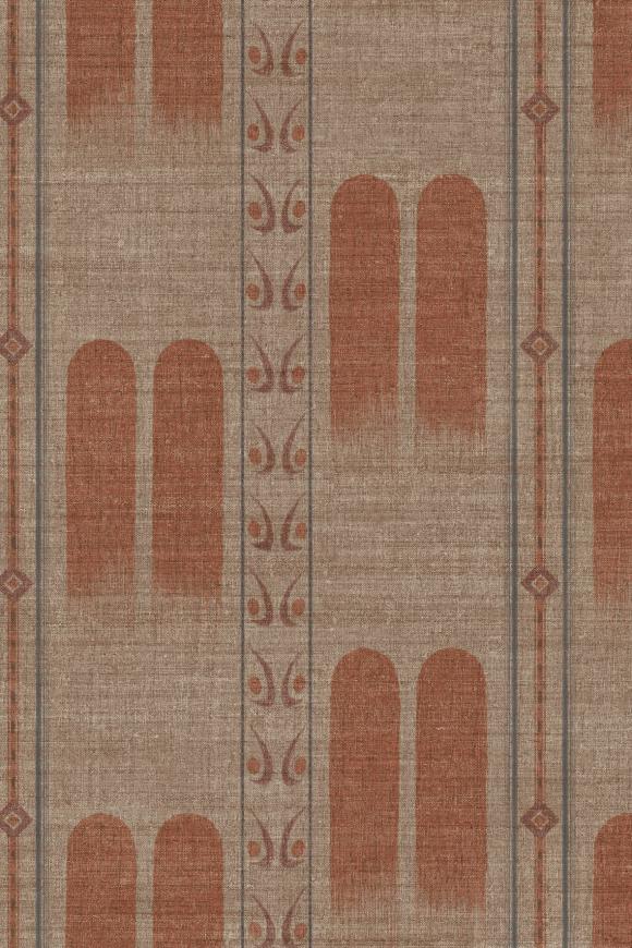 Arte Indienne Poona behang in kleur Mahogany (18303) - Product close-up