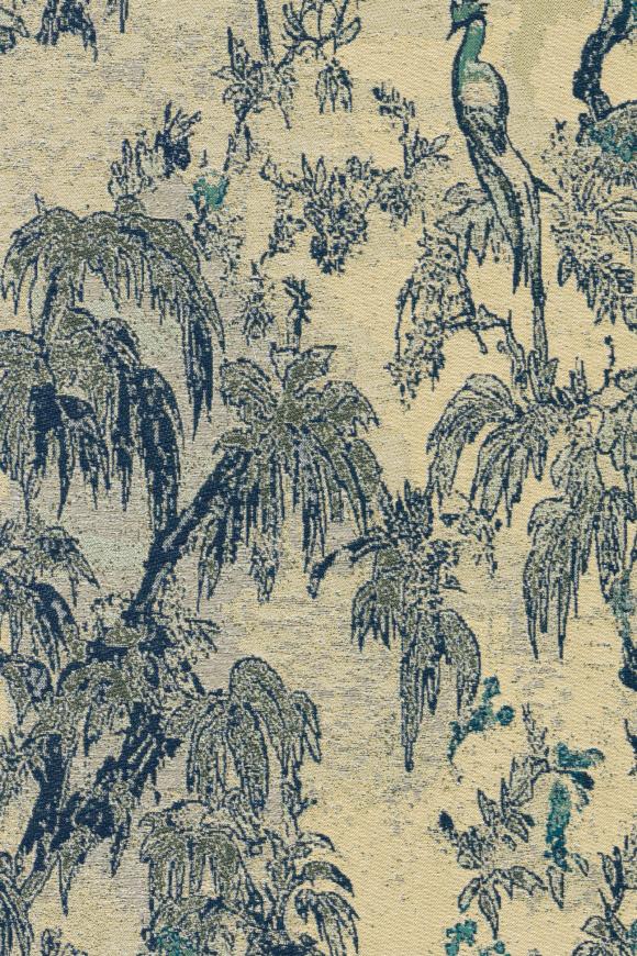 Arte Les Tapisseries Ramage behang in kleur Blue Straw (97832) - Product close-up