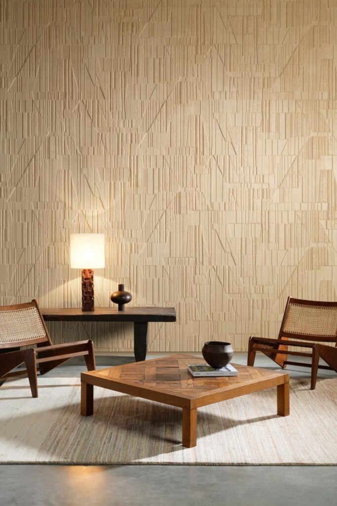 Arte Memphis Abydos behang in kleur Biscuit (23441) - Interieur impressie