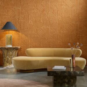 Arte Memphis Amarna behang in kleur Camel (23400) - Interieur impressie