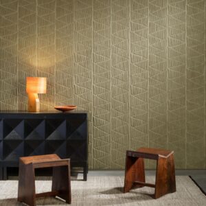 Arte Memphis Siwa behang in kleur Khaki (23432) - Interieur impressie