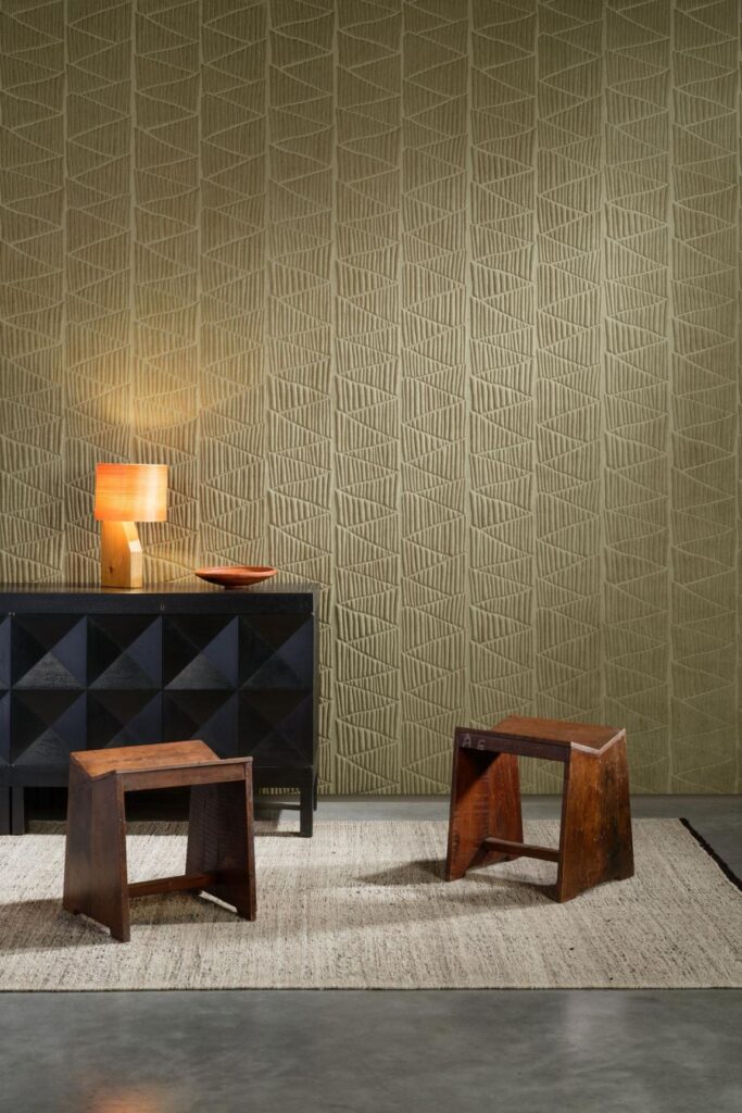 Arte Memphis Siwa behang in kleur Khaki (23432) - Interieur impressie